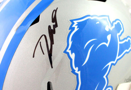 D'Andre Swift Autographed Detroit Lions Full Size Speed Helmet - Fanatics Auth *Black