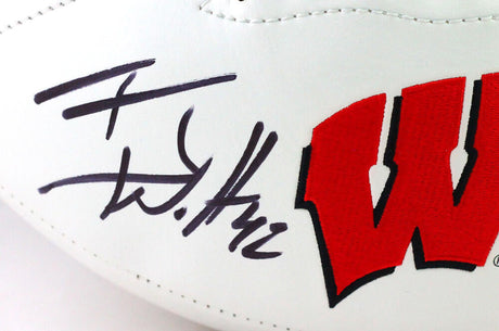 TJ Watt Autographed Wisconsin Badgers Logo Football- Beckett W *Black