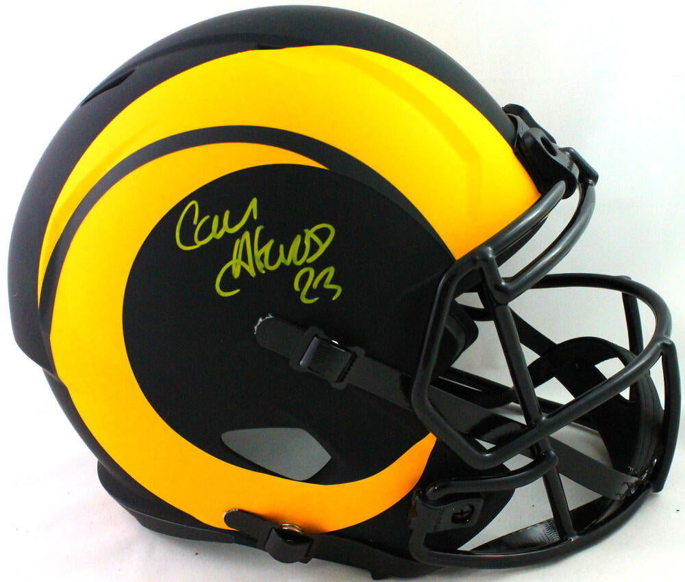 Cam Akers Autographed Los Angeles Rams Eclipse Speed F/S Helmet- Beckett W *Yellow