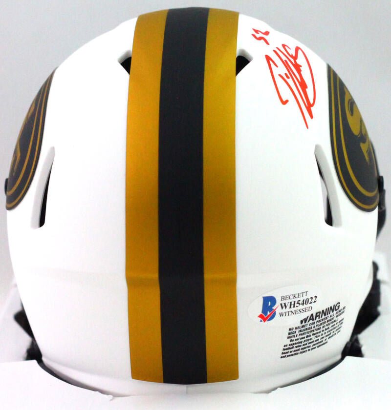 Patrick Willis Autographed SF 49ers Lunar Speed Mini Helmet- Beckett W *Red