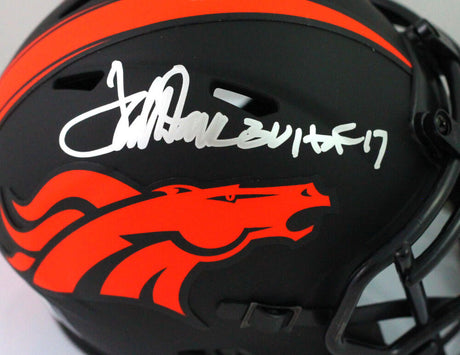 Terrell Davis Signed Broncos Eclipse Speed Mini Helmet w HOF- Beckett W *Silver