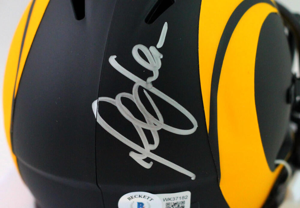 Marshall Faulk Autographed St. Louis Rams Eclipse Mini Helmet - Beckett W*Silver