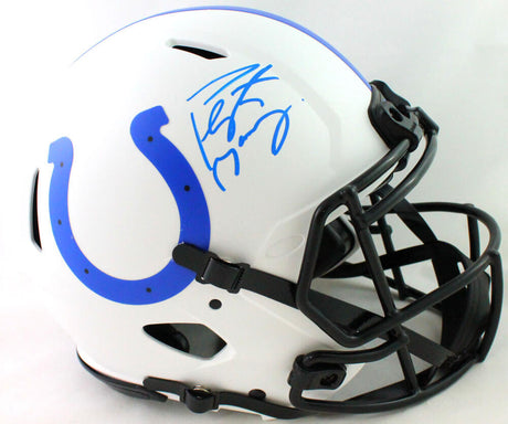 Peyton Manning Autographed Colts Lunar F/S Speed Authentic Helmet- Fanatics *Blue Image 1