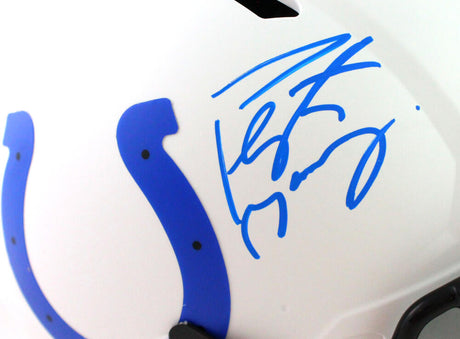 Peyton Manning Autographed Colts Lunar F/S Speed Authentic Helmet- Fanatics *Blue Image 2