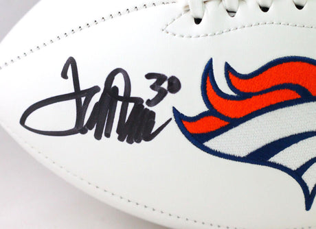 Terrell Davis Autographed Denver Broncos Logo Football w/ HOF- Beckett W *Black