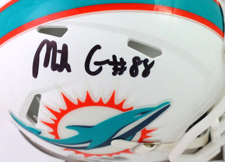 Mike Gesicki Autographed Miami Dolphins Speed Mini Helmet- Beckett W *Black Image 2