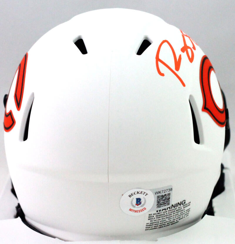 Roquan Smith Autographed Chicago Bears Lunar Speed Mini Helmet- Beckett W *Orange