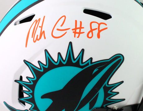Mike Gesicki Autographed Miami Dolphins Lunar Speed F/S Helmet-Beckett W *Orange Image 2