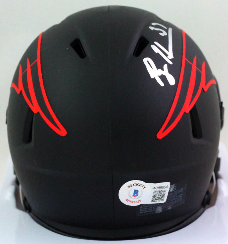 Rodney Harrison Autographed NE Patriots Eclipse Mini Helmet- Beckett W *Silver