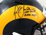 Marshall Faulk Signed Rams 81-99 Authentic Speed FS Helmet w 2Insc-Beckett W*Blk