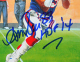 Andre Reed Autographed Buffalo Bills Goal Line Art Card w/ HOF- Beckett *Blue