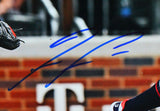 Ronald Acuna Autographed Atlanta Braves Batting w/ Short Hair 16x20 Photo- Beckett W *Blue