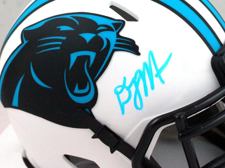DJ Moore Autographed Carolina Panthers Lunar Speed Mini Helmet - Beckett W *Baby Blue Image 2