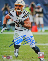 Joey Bosa Autographed LA Chargers Running Close Up 8x10 FP Photo- Beckett W *Blue