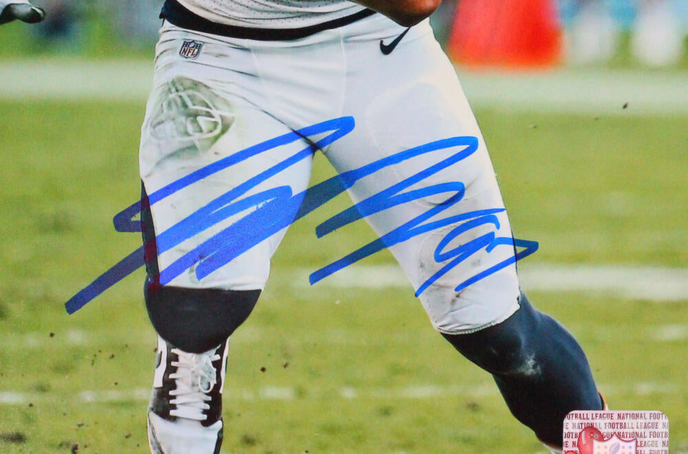 Joey Bosa Autographed LA Chargers Running Close Up 8x10 FP Photo- Beckett W *Blue