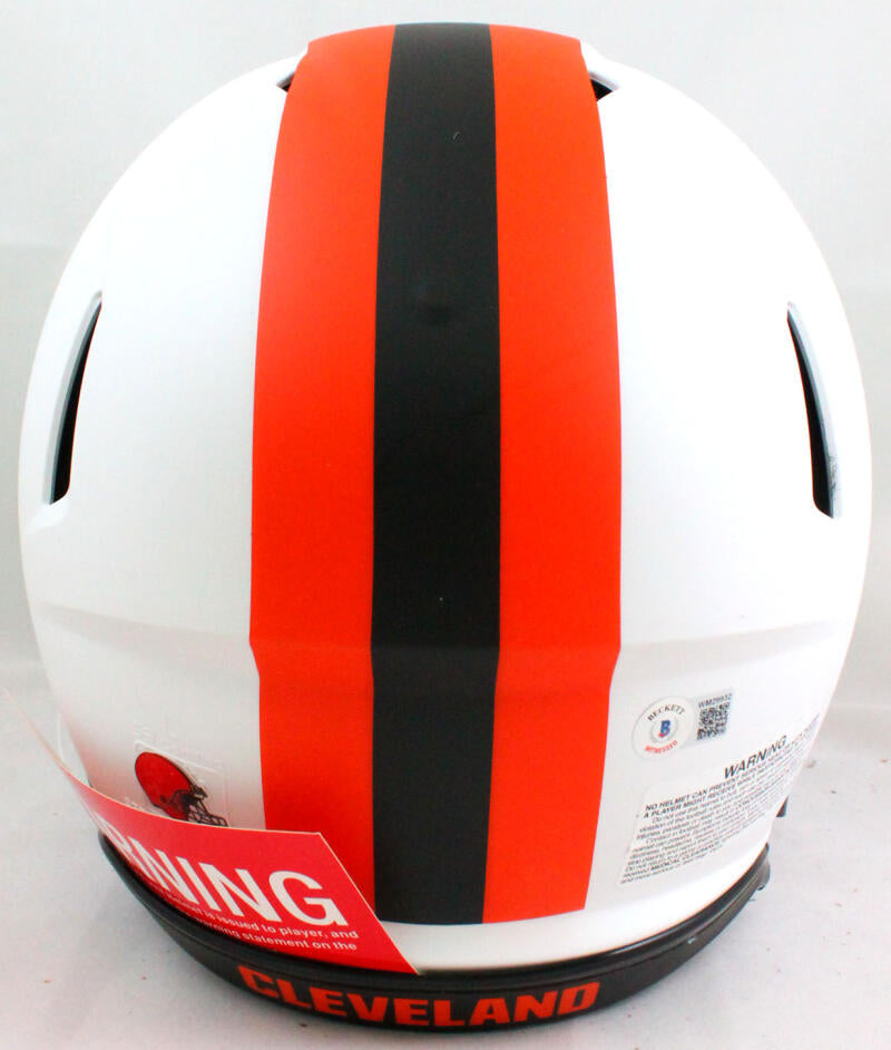 Baker Mayfield Autographed Browns Lunar F/S Authentic Helmet - Beckett W *Orange Image 4