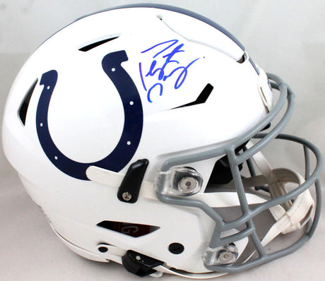 Peyton Manning Autographed Colts Speed Flex F/S Authentic Helmet- Fanatics *Blue Image 1