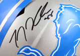 TJ Hockenson Autographed Detroit Lions F/S Speed Helmet- Beckett W Hologram *Black Image 2