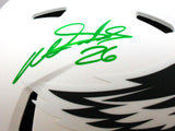 Miles Sanders Autographed Eagles F/S Lunar Authentic Speed Helmet- JSA W *Green Image 2