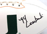 Warren Sapp Autographed Miami Hurricanes Logo Football w/ 94 Lombardi-Beckett W Hologram