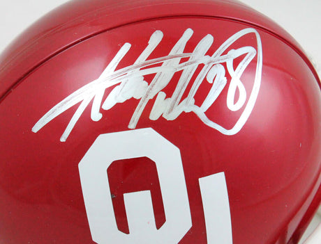 Adrian Peterson Autographed Oklahoma Sooners Mini Helmet - Beckett W Hologram *Silver Image 2