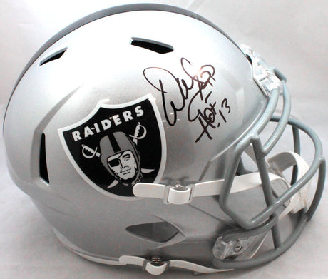 Warren Sapp Autographed Oakland Raiders Full Size Speed Helmet w/ HOF- Beckett W Hologram  Image 1