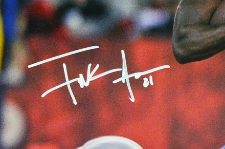 Frank Gore Autographed 16x20 Run Against Lions Photo- JSA W Authenticated *White