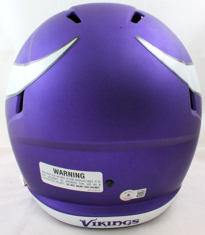 Justin Jefferson Autographed Minnesota Vikings F/S Speed Helmet-Beckett W Hologram *Silver Image 4