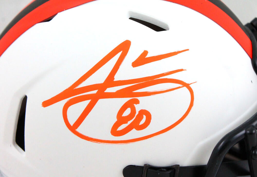 Jarvis Landry Autographed Cleveland Browns Lunar Speed Mini Helmet-Beckett W Hologram *Orange