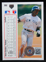 1991 Upper Deck #352 Deion Sanders New York Yankees Autograph Beckett Witness  Image 2