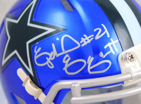 Ezekiel Elliott Autographed Dallas Cowboys Flash Speed Mini Helmet-Beckett W Hologram *Silver