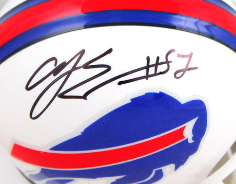AJ Epenesa Autographed Buffalo Bills 2021 Mini Helmet-Beckett W Hologram *Black