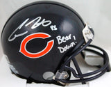 Cole Kmet Autographed Chicago Bears Mini Helmet w/Bear Down-Beckett W Hologram *Silver