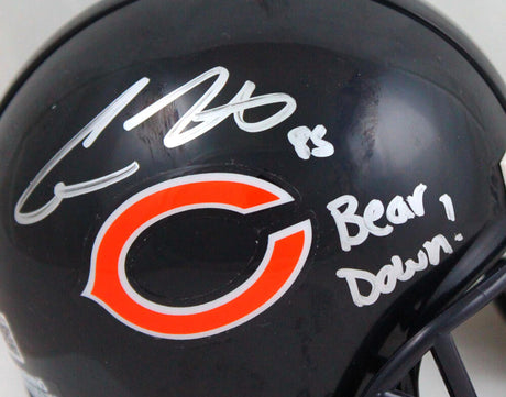 Cole Kmet Autographed Chicago Bears Mini Helmet w/Bear Down-Beckett W Hologram *Silver