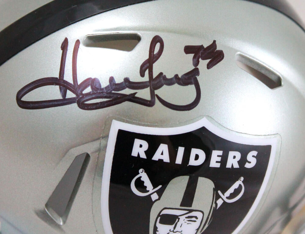 Howie Long Autographed Oakland Raiders Flash Speed Mini Helmet-Beckett W Hologram *Black