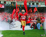 Patrick Willis Autographed SF 49ers Running 16x20 Photo w/3 Insc.-Beckett W Hologram