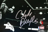 Clyde Drexler Autographed Portland Trail Blazers 8x10 B/W Dunk Photo- JSA W *Silver