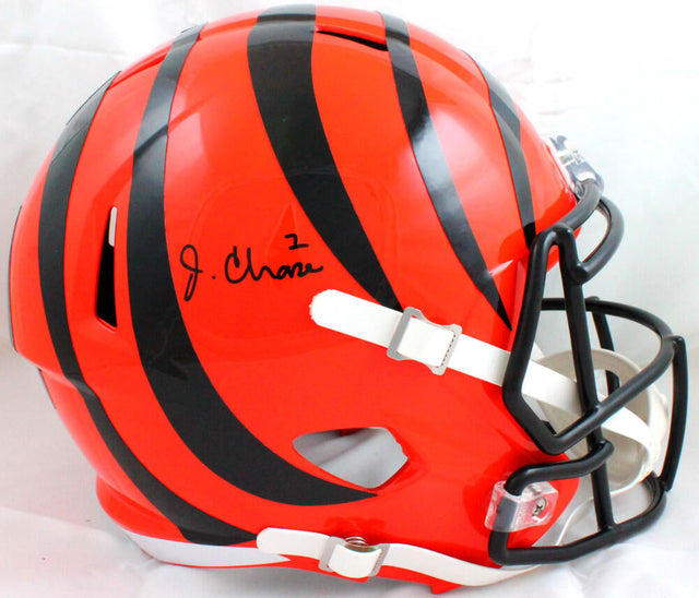 Ja'Marr Chase Autographed Cincinnati Bengals F/S Speed Helmet -Beckett W Hologram *Black Image 1