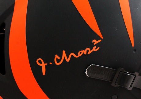 Ja'Marr Chase Autographed Cincinnati Bengals Eclipse F/S Speed Authentic Helmet -Beckett W Hologram *Orange Image 2