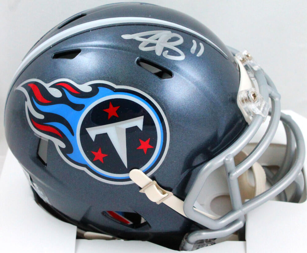 AJ Brown Autographed Tennessee Titans Speed Mini Helmet-Beckett W Hologram *Silver