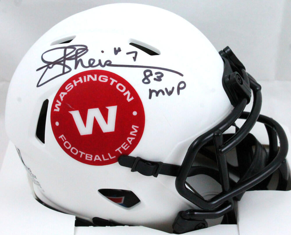 Joe Theismann Signed WFT Speed Lunar Mini Helmet w/83 MVP-Beckett W Hologram *White