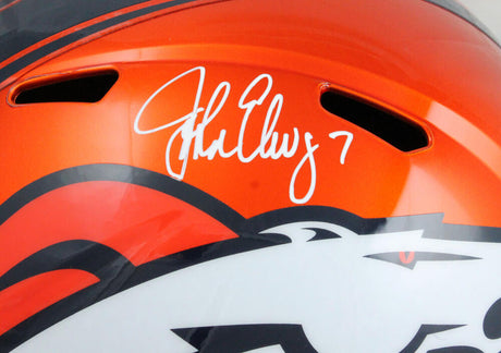 John Elway Autographed Denver Broncos Flash Speed F/S Helmet-Beckett W Hologram *White Image 2
