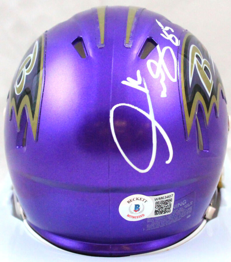Derrick Mason Autographed Ravens Flash Speed Mini Helmet-Beckett W Hologram *White