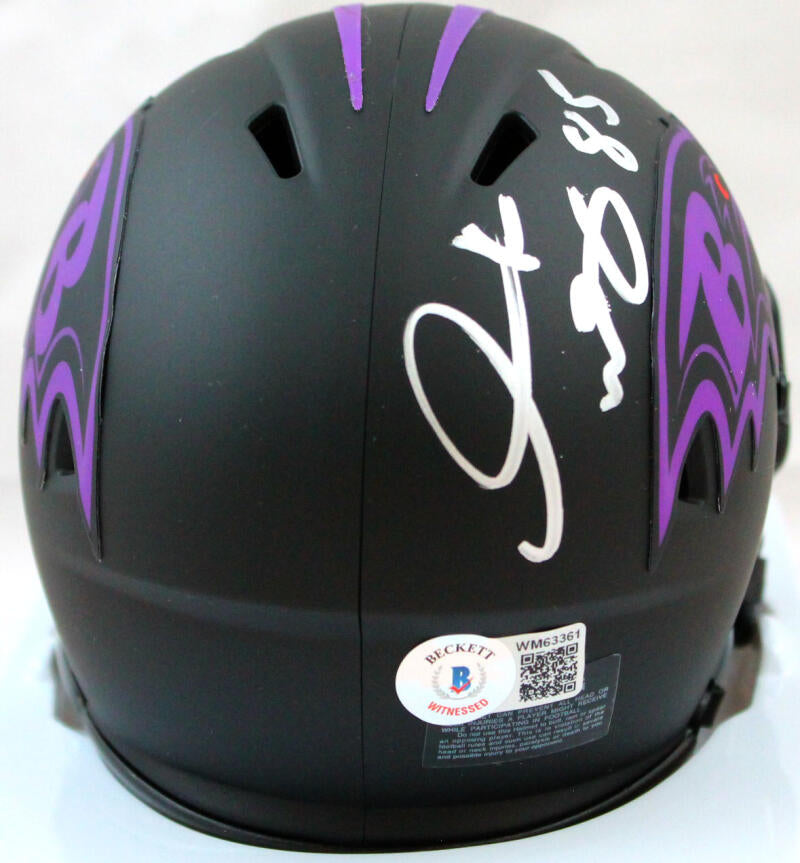 Derrick Mason Autographed Ravens Eclipse Speed Mini Helmet-Beckett W Hologram *Silver
