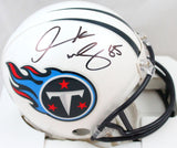 Derrick Mason Autographed Titans 99-17 Mini Helmet-Beckett W Hologram *Black