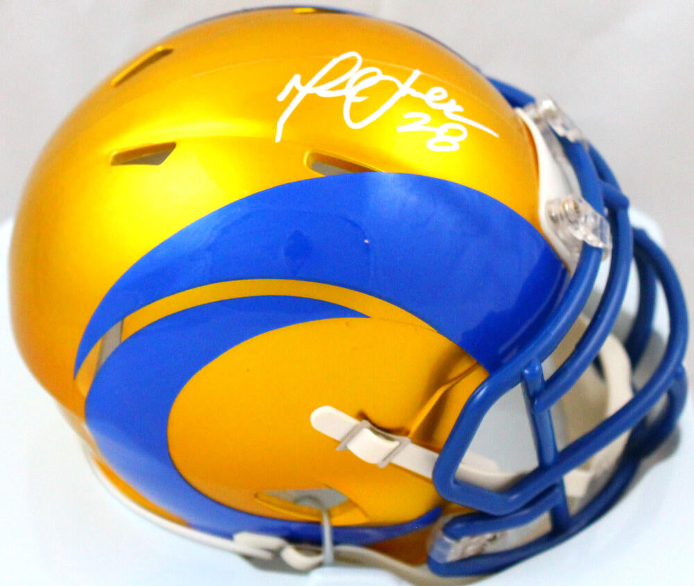 Marshall Faulk Autographed St. Louis Rams Flash Speed Mini Helmet-Beckett W Hologram *White