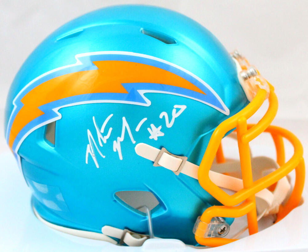 Natrone Means Autographed San Diego Chargers Flash Speed Mini Helmet-Prova *White