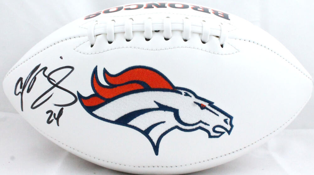 Champ Bailey Autographed Denver Broncos Logo Football-Beckett W Hologram