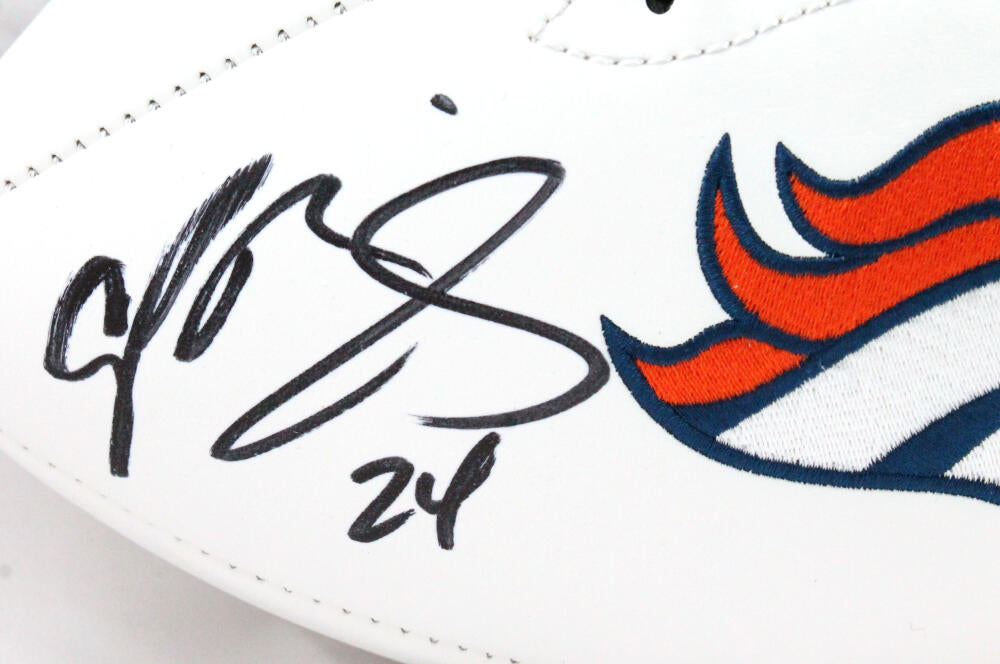 Champ Bailey Autographed Denver Broncos Logo Football-Beckett W Hologram