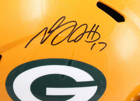 Davante Adams Autographed Green Bay Packers F/S Speed Helmet-Beckett W Hologram *Black Image 2